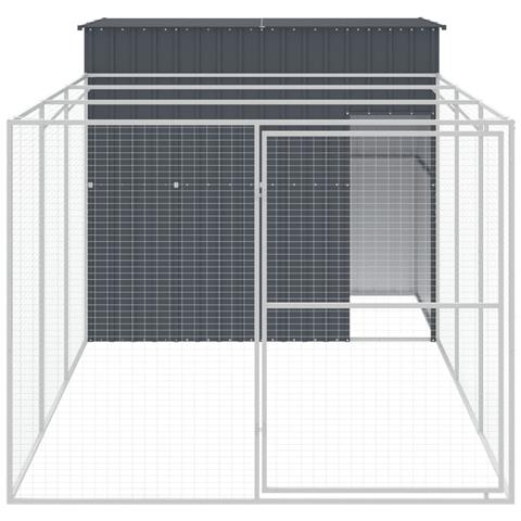 Casetta Cani Con Corsa Antracite 214x457x181 Cm Acciaio Zincato - Foto 2