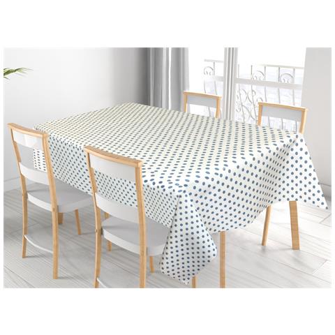 Mollettone Tovaglia Copritavolo Gommato Antiscivolo Proteggi Tavolo Pois 140x160 Pois - Foto 1