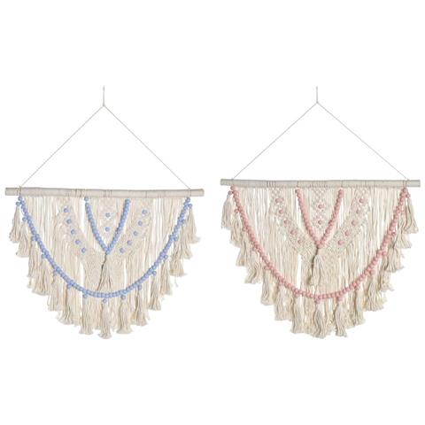 Decorazione Da Parete Dkd Home Decor 70 X 3 X 85 Cm Azzurro Rosa Crema (2 Unità) - Foto 1