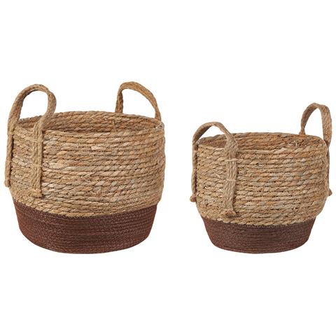 Set Di 2 Cesti Per Vasi Da Fiori In Fibra Di Alga Marina Naturale Paladju - Foto 8