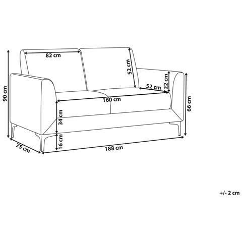 Divano 3 Posti Fenes Tessuto Nero - Foto 8