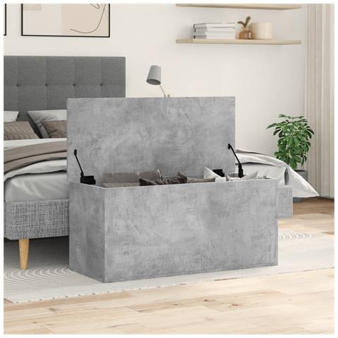 Contenitore Grigio Cemento 100x42x46 Cm In Legno Multistrato - Foto 3