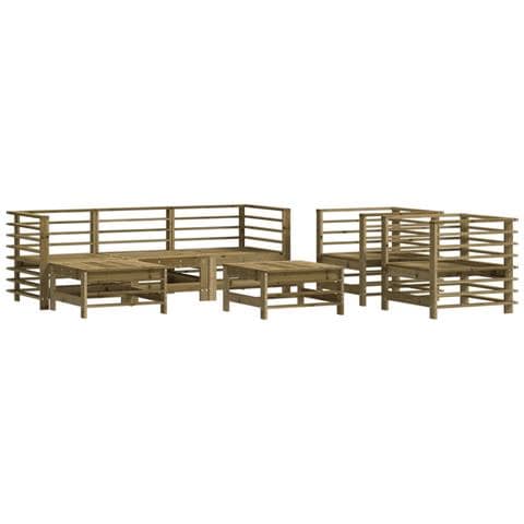 Set Salotto Da Giardino 7 Pz In Legno Impregnato Di Pino - Foto 1
