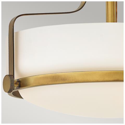 Lampadario Contemporaneo Harper Acciaio Ottone Antico Vetro 3 Luci E27 - Foto 2