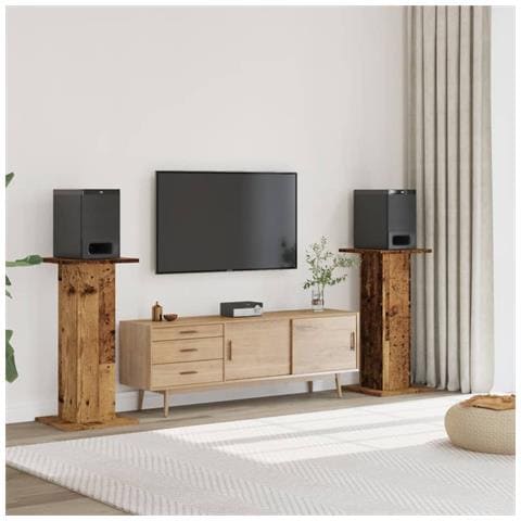 Supporti Altoparlanti 2 Pz Legno 30x30x95 Cm Legno Multistrato - Foto 1