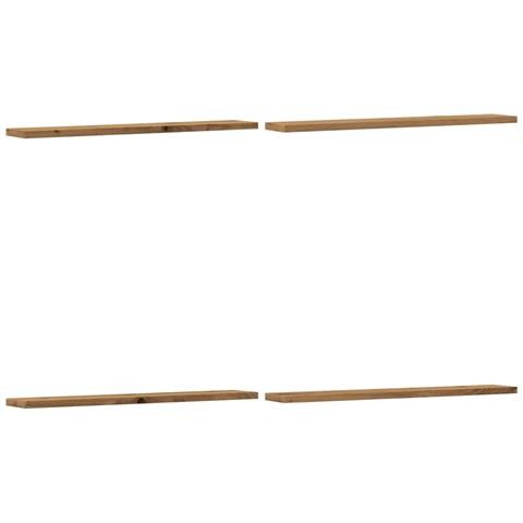 Mensole Parete 4pz Rovere Artigianale 60x20x1,5cm In Truciolato - Foto 2