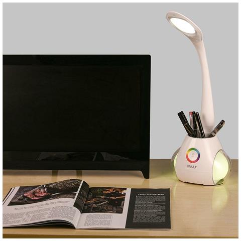 Lampada Cassa Altoparlante Speaker Bluetooth da Tavolo LED Touch con Portapenne - Foto 2