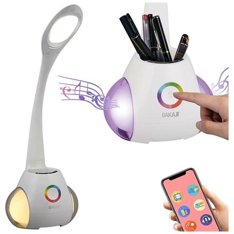Lampada Cassa Altoparlante Speaker Bluetooth da Tavolo LED Touch con Portapenne - Foto 4