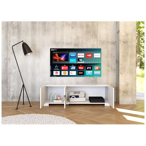 Porta Tv 3 Ante 130x40x40 Cm Riflesso Bianco Lucido - Foto 5