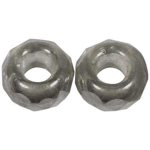 2 Pezzi - Perline In Vetro Con Foro Grande Ø13mm L. 5 Mm - Colore Antracite - Foto 1