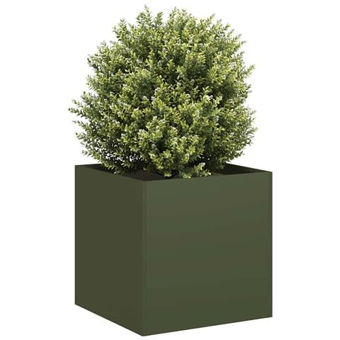 Fioriera Verde Oliva 40x40x40 Cm In Acciaio Laminato A Freddo - Foto 1
