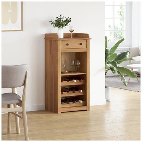 Cantinetta Per Vini Panama 57x40x111,5cm Legno Massello Di Pino - Foto 3
