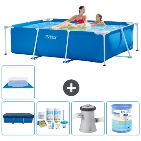 Piscina Fuori Terra - Rettangolo - 220x150x60 Cm - Blu - Include Accessori Coordinati A5 - Foto 1