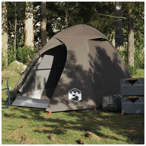 Tenda da Campeggio a Cupola per 2 Persone Marrone Impermeabile - Foto 1