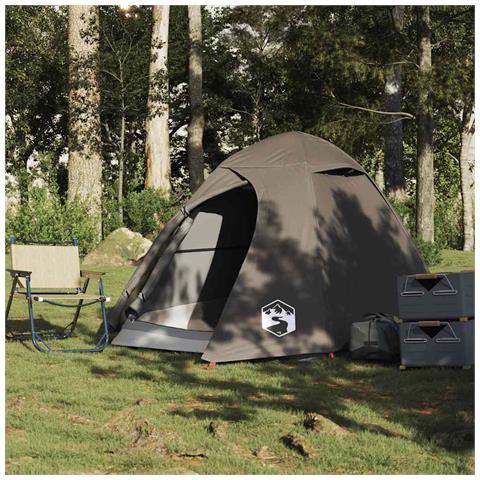 Tenda da Campeggio a Cupola per 2 Persone Marrone Impermeabile - Foto 2