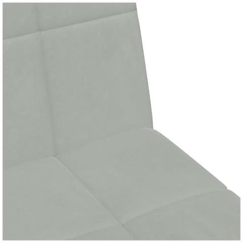 Divano Letto a 2 Posti con Poggiapiedi Grigio Chiaro in Velluto - Foto 9