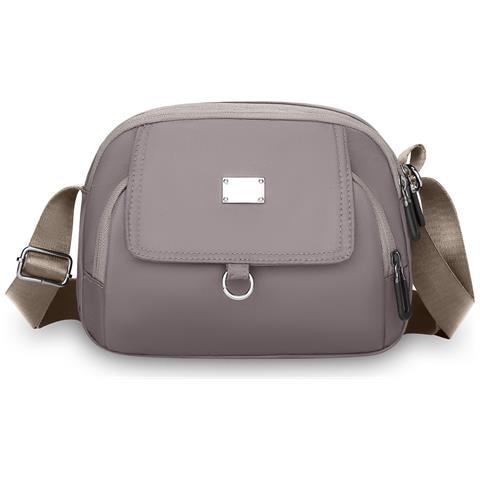 Elegante Borsa A Tracolla In Nylon 2025 Per Donna Grey - Foto 5
