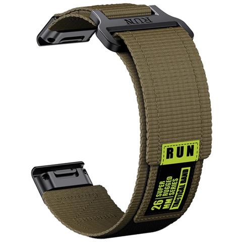 Cinturino In Nylon Per Garmin Fenix 8 Green 26 Millimetri - Foto 1