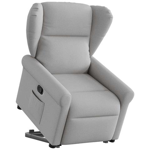 Poltrona Alzapersona Reclinabile Grigio Nuvola in Tessuto - Foto 1