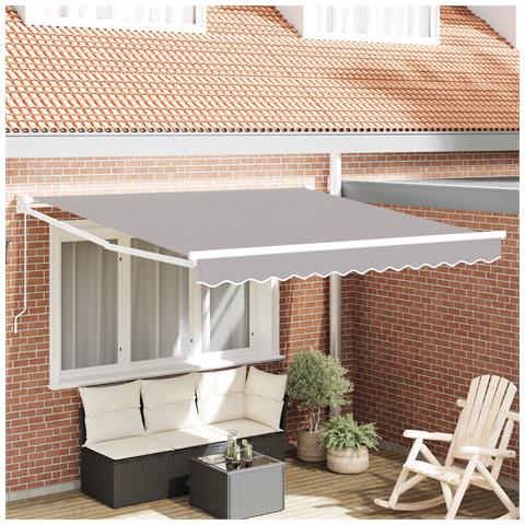 Tenda Retrattile Manuale  Grigio Chiaro 3m x 2.5m, Tessuto di Ricambio per Tenda  3m x 2.5m Grigio Chiaro - Foto 2
