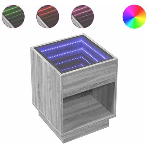 Tavolino da Salotto con LED Infinity Grigio Sonoma 40x40x50 cm - Foto 1