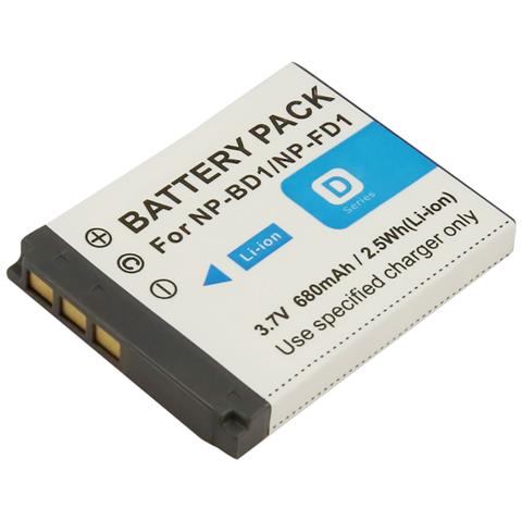 Batteria Per Fotocamera Sony Np-bd1 / Np-fd1 Li-ion 3.7v 680mah 2.5wh - Foto 1