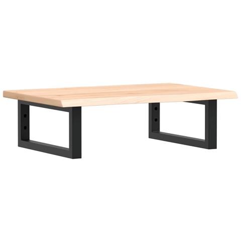 Ripiano a Parete per Lavabo in Acciaio e Massello di Rovere - Foto 1