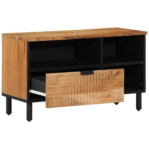 Mobile TV  80x33,5x46 cm in legno massello di acacia - Foto 2