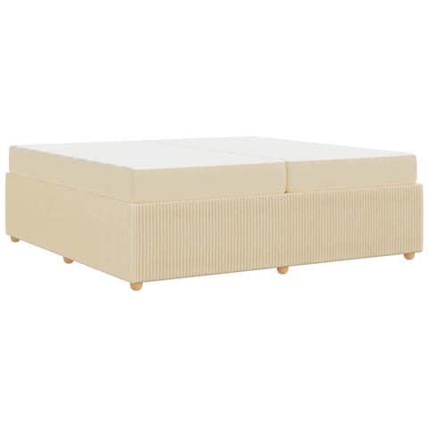 Struttura letto con materasso Crema 200 x 200 cm Tessuto - Foto 1