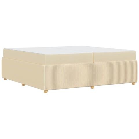 Struttura letto con materasso Crema 200 x 200 cm Tessuto - Foto 9