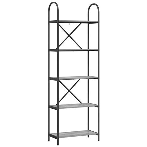 Libreria Grigio sonoma 60 x 30 x 183 cm Legno multistrato - Foto 1