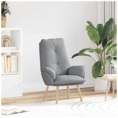 Sedia rilassante Grigio chiaro 69 x 74 x 93 cm Tessuto - Foto 2