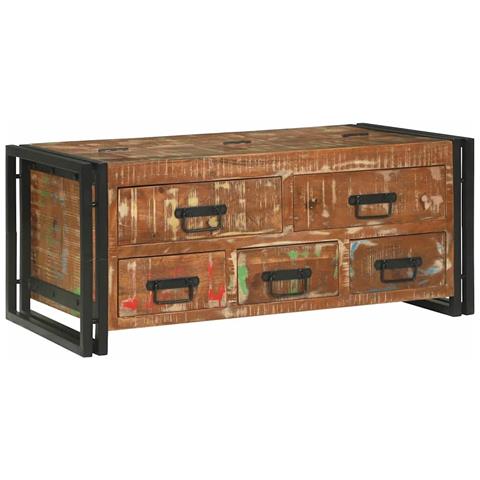 Tavolino da salotto Marrone legno massello di riciclo - Foto 1