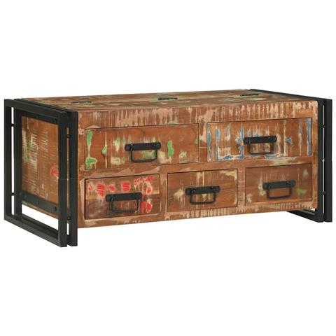 Tavolino da salotto Marrone legno massello di riciclo - Foto 2