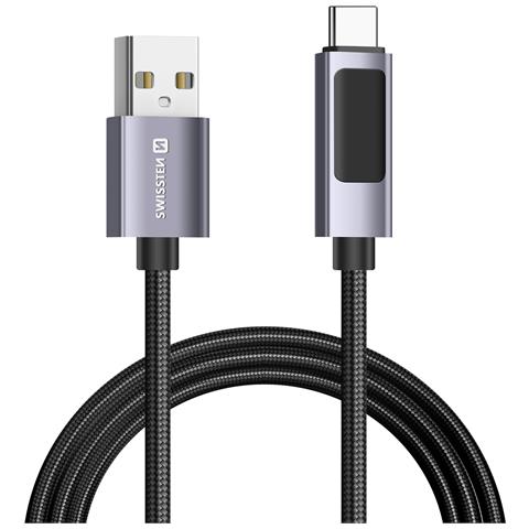 Cavo 3a Ricarica E Sincronizzazione Usb A Usb-c 60w 1,5 M Con Schermo Led, Nero - Foto 5