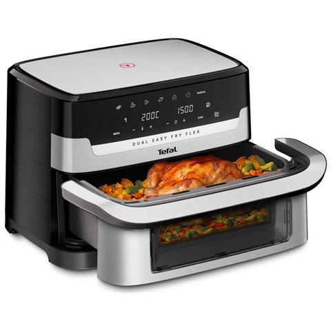 Friggitrice ad Aria Dual Easy Fry Flex EY922D Capacità 9 L Colore Nero Acciaio inox - Foto 1