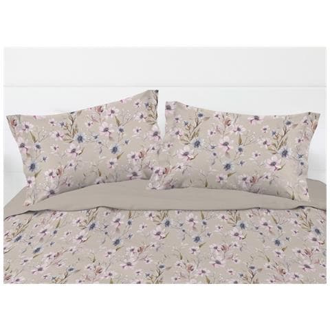 Parure Copripiumino Matrimoniale Raso Cotone Floreale Dis. Artemisia - Foto 1