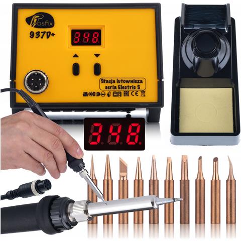 Stazione Saldante 937d+ 60w Con Display Lcd E 10 Punte In Rame - Controllo Temperatura 200-480°c, Esd Safe, Alta Precisione - Foto 1
