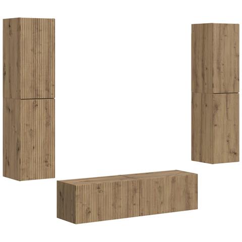 Set mobile TV 6 pcs Rovere artigianale Legno multistrato - Foto 1