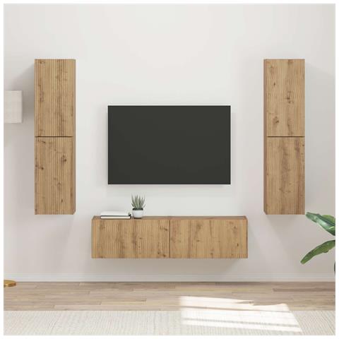 Set mobile TV 6 pcs Rovere artigianale Legno multistrato - Foto 2