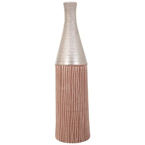Vaso In Ceramica Argento 13,5x13,5x53h - Foto 2