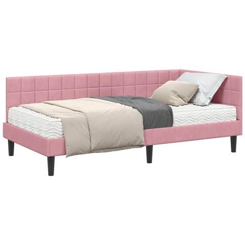 Struttura Letto Angolare con Materasso 2 pcs Grigio Velluto - Foto 1