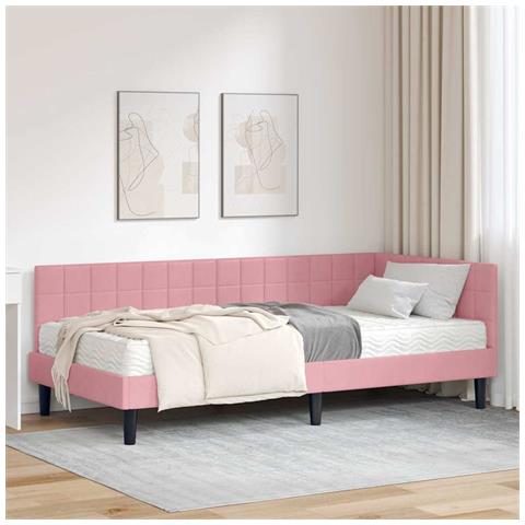Struttura Letto Angolare con Materasso 2 pcs Grigio Velluto - Foto 2