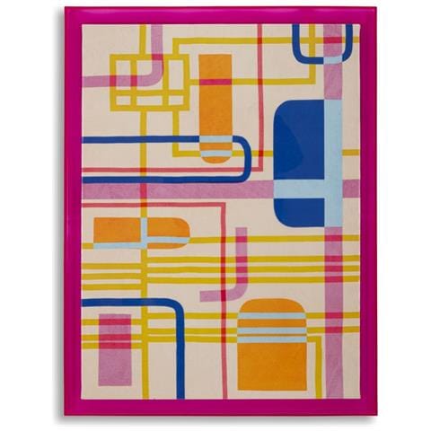 Stampa Su Tela Modis A Astratto Pop Con Cornice Fucsia, 60x80 Cm - Foto 1