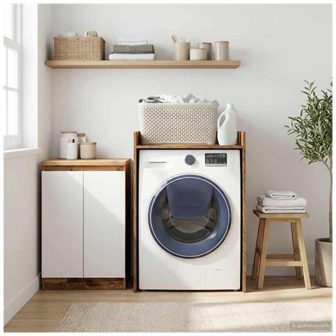 Mobiletto per lavatrice Legno vecchio 67,5 x 62 x 97 cm - Foto 2