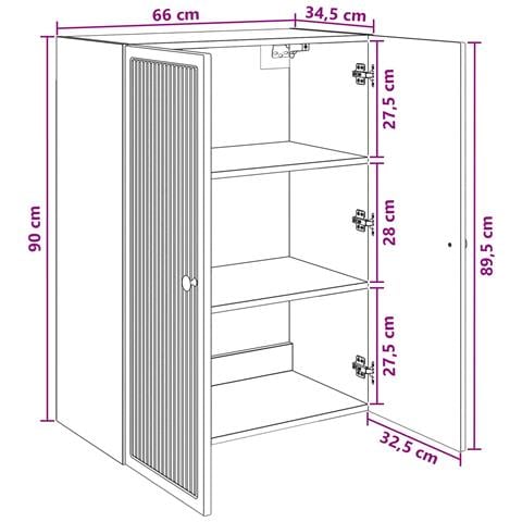 Mobiletto a muro Legno antico 66 x 34,5 x 90 cm - Foto 7