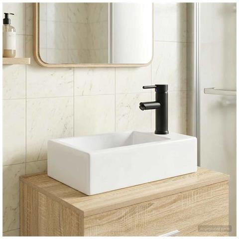 Lavabo da bagno Nero Opaco 45,5 x 25,5 x 13 cm Metallo - Foto 2