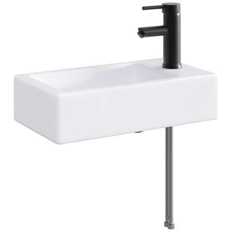 Lavabo da bagno Nero Opaco 45,5 x 25,5 x 13 cm Metallo - Foto 1