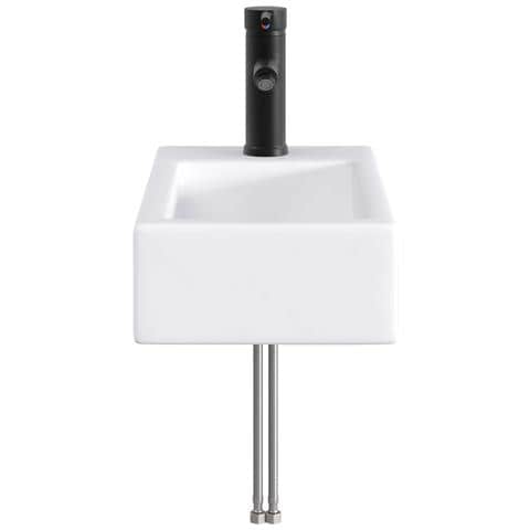 Lavabo da bagno Nero Opaco 45,5 x 25,5 x 13 cm Metallo - Foto 8