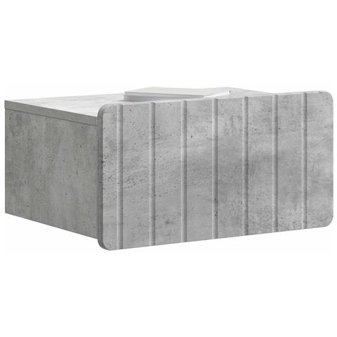 Mobiletto da notte a muro con cassetto 2 pcs Grigio Cemento - Foto 2